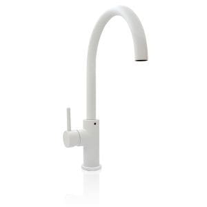Mixer Tap - Round Gooseneck - Stand-Alone - Matte White