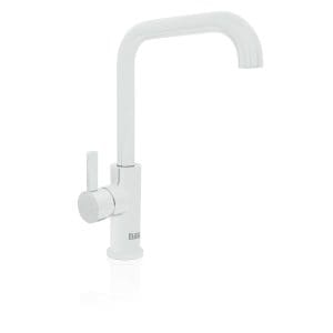 Mixer Tap - Square Gooseneck - Stand-Alone - Matte White
